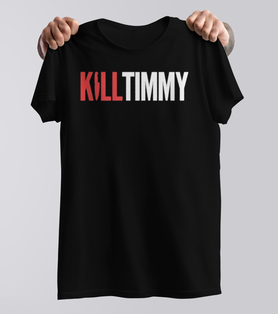 KILL TIMMY Knife Lettering Red White Contrast T-Shirt