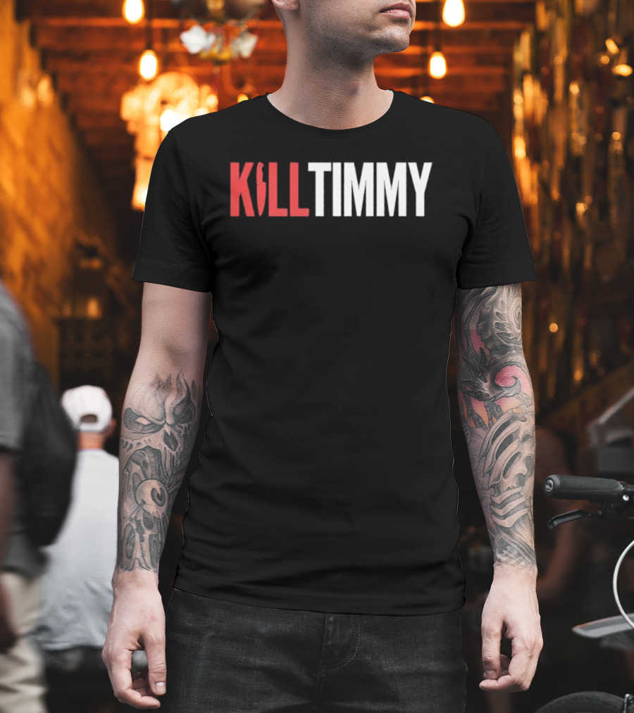 KILL TIMMY Knife Lettering Red White Contrast T-Shirt