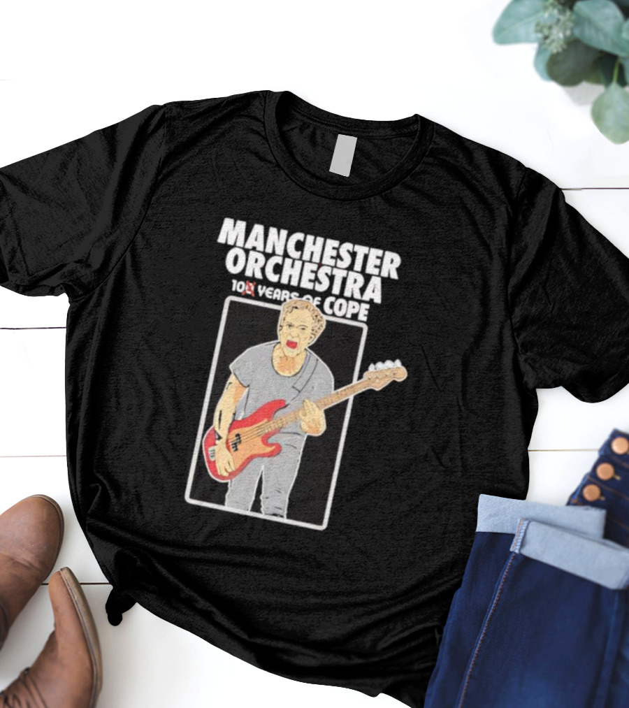 Manchester Orchestra 100 Years Of Cope Bass Guitar Illustration T-Shirt