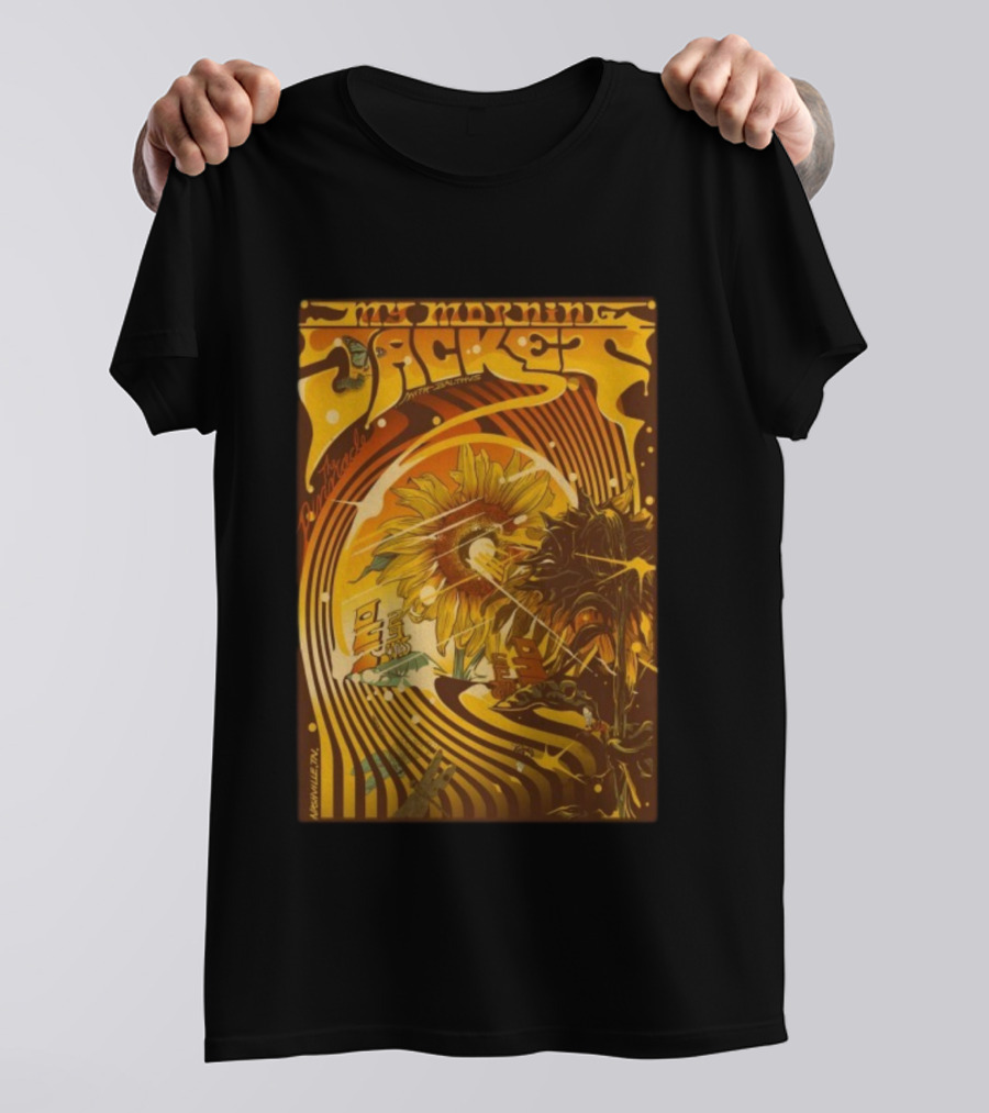 My Morning Jacket With Indigo De Souza Nashville TN October 29 2025 Sunflower Psychedelic Art Style T-Shirt