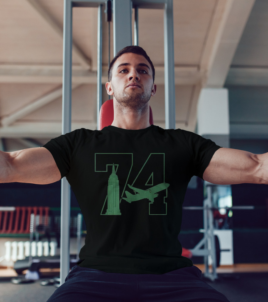 Nick Mangold 74 New York Jets Empire State Building Plane Tribute NFL 2025 T-Shirt