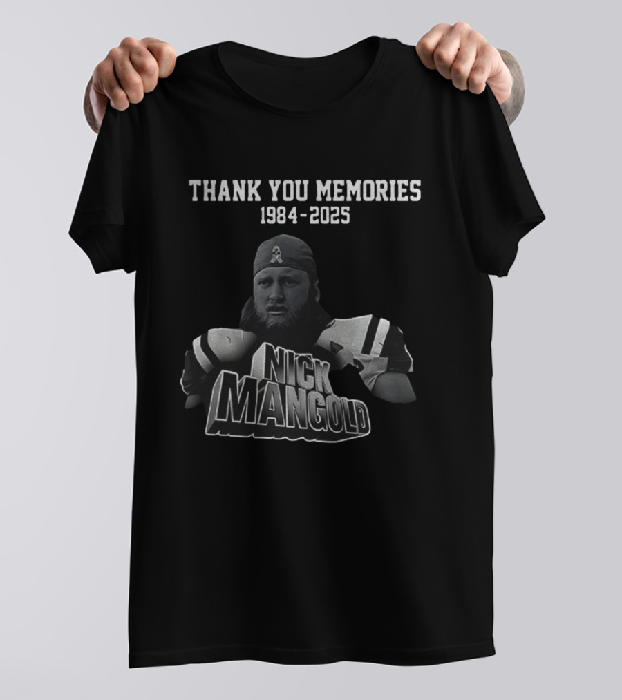 Nick Mangold New York Jets NFL Thank You Memories 1984-2025 T-Shirt