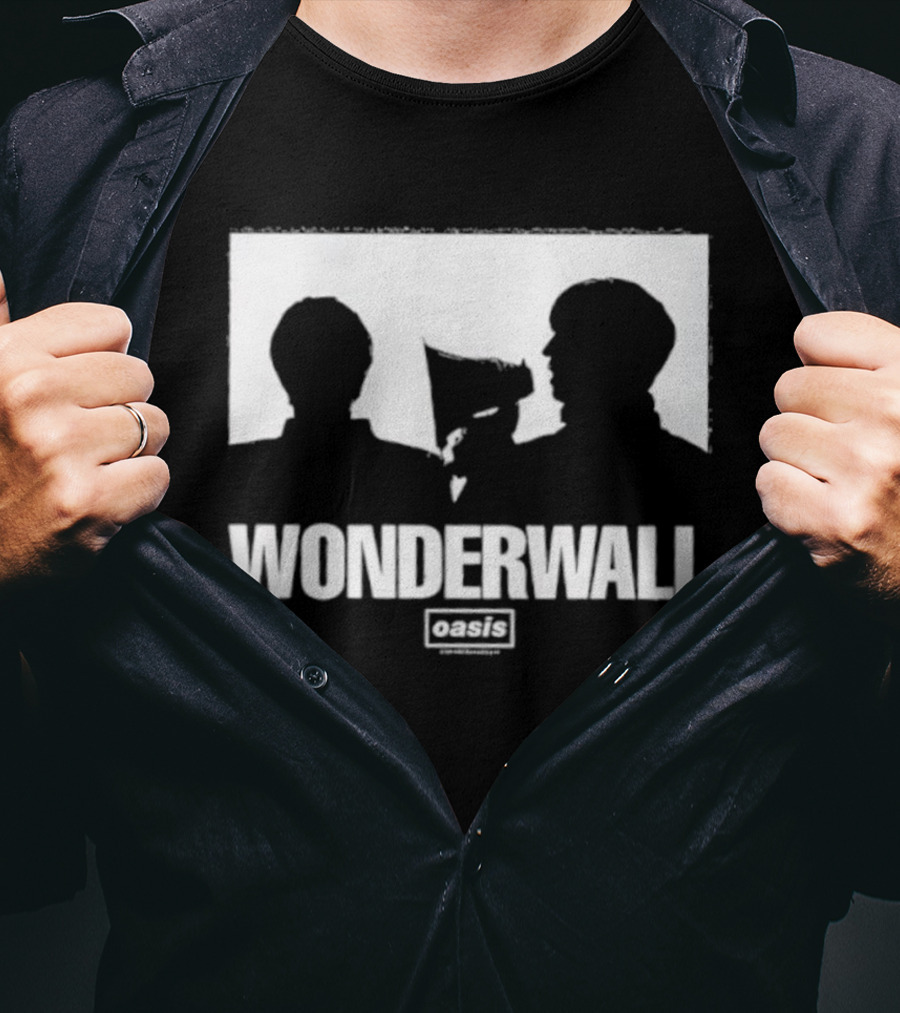 Oasis Wonderwall Silhouette Iconic Music Tribute T-Shirt