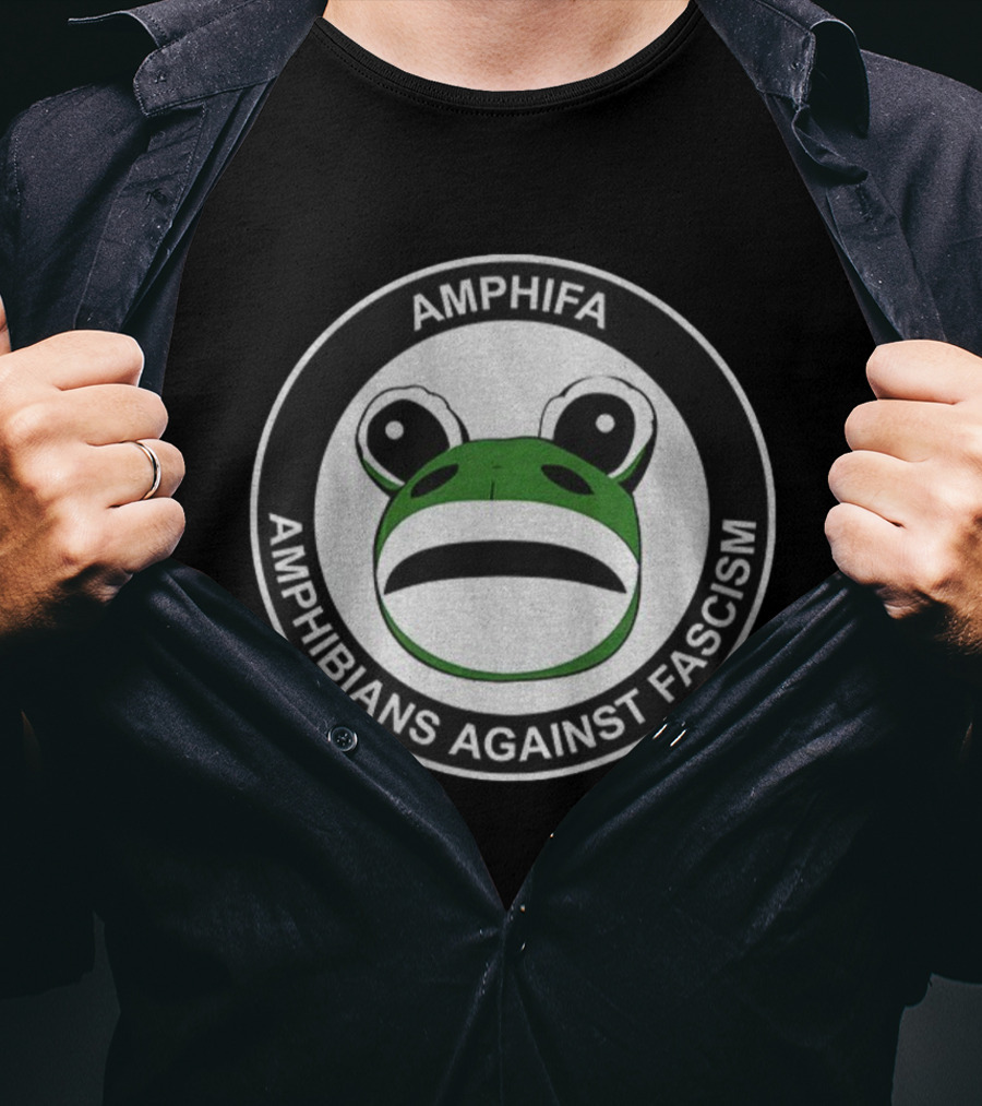 Amphifa Amphibians Against Fascism Portland Frog T-Shirt