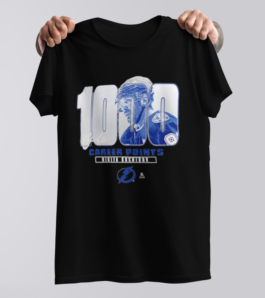Tampa Bay Lightning Nikita Kucherov 1000 Career Points Signature T-Shirt