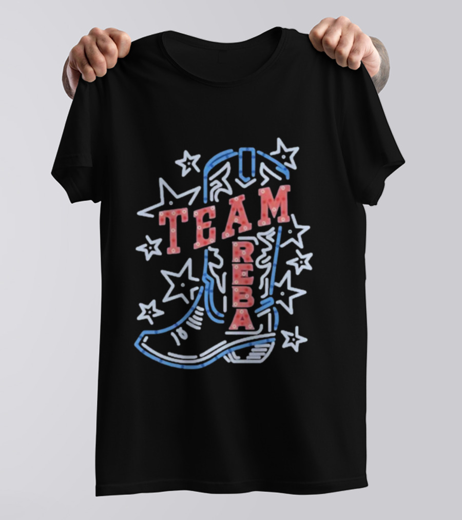 Team Reba Neon Boot Stars T-Shirt