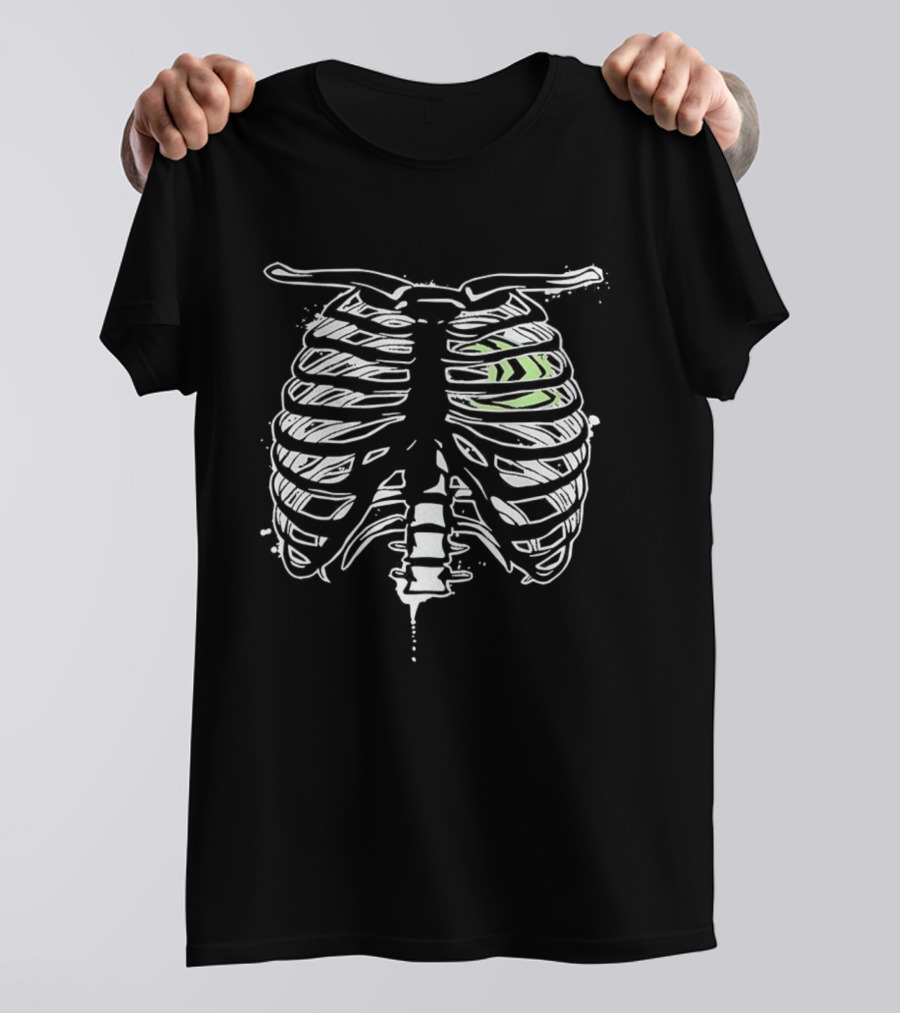 X Ray Chest NVIDIA Heart In Green Rib Cage T-Shirt
