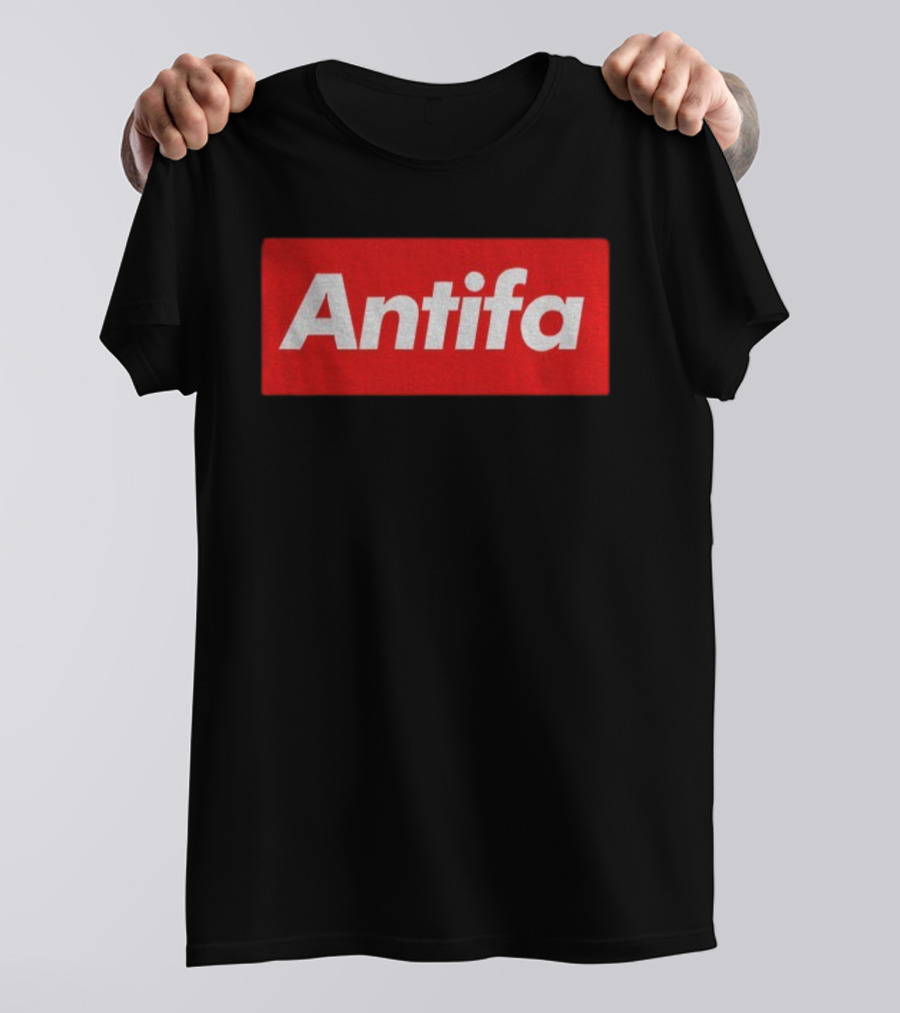 Antifa Supre American Antifascist Political Red Rectangle T-Shirt