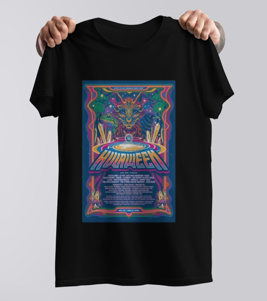 Hulaween 2025 Spirit Of The Suwannee Music Park Tour Event Live Oak Florida Oct 30-Nov 1 Disco Lines Anderson Paak String Cheese Incident Zeds Dead T-Shirt