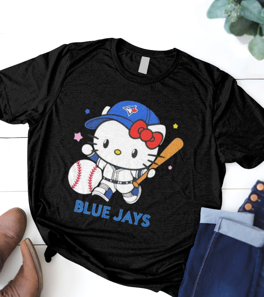 Toronto Blue Jays Hello Kitty Baseball Player Collaboration T-Shirt