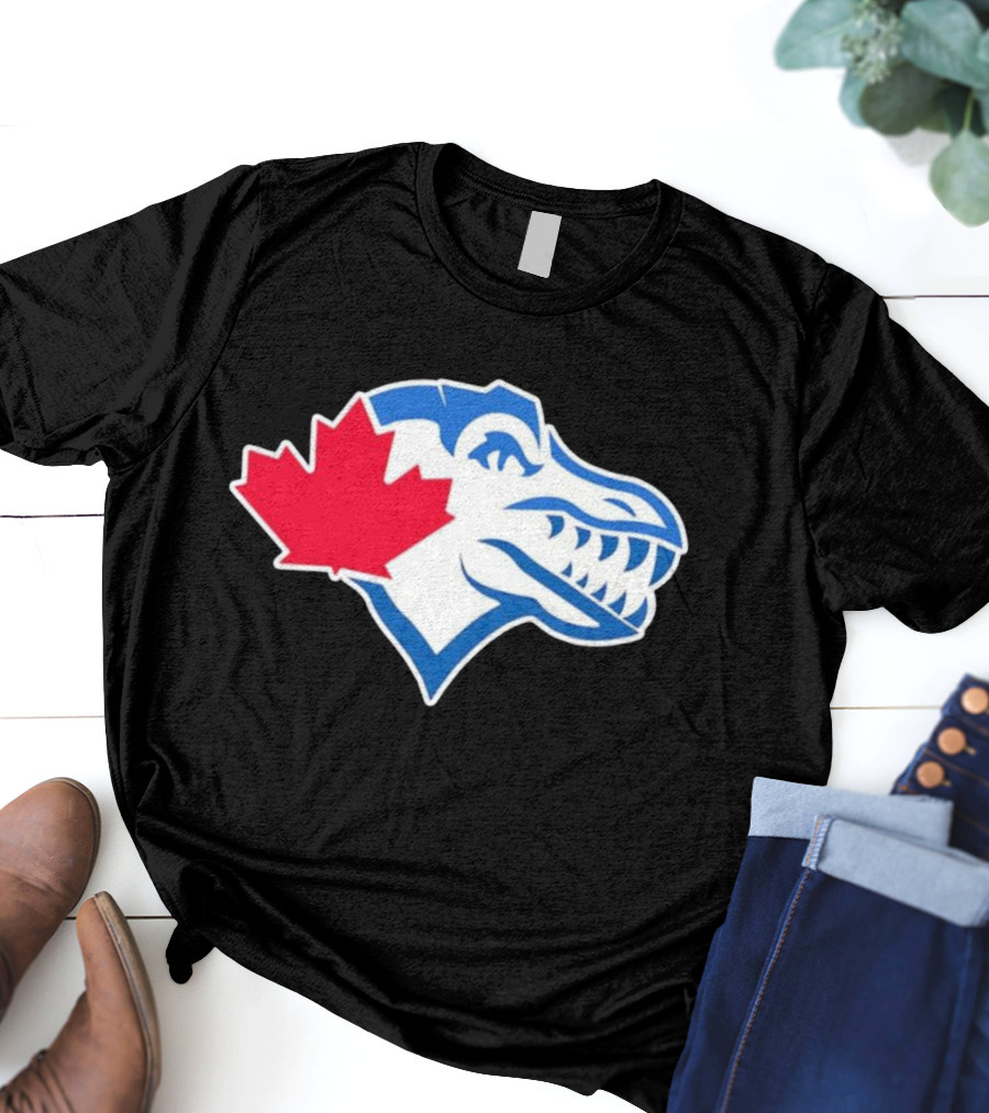 Toronto Raptors Blue Jays Mashup Maple Leaf Emblem T-Shirt