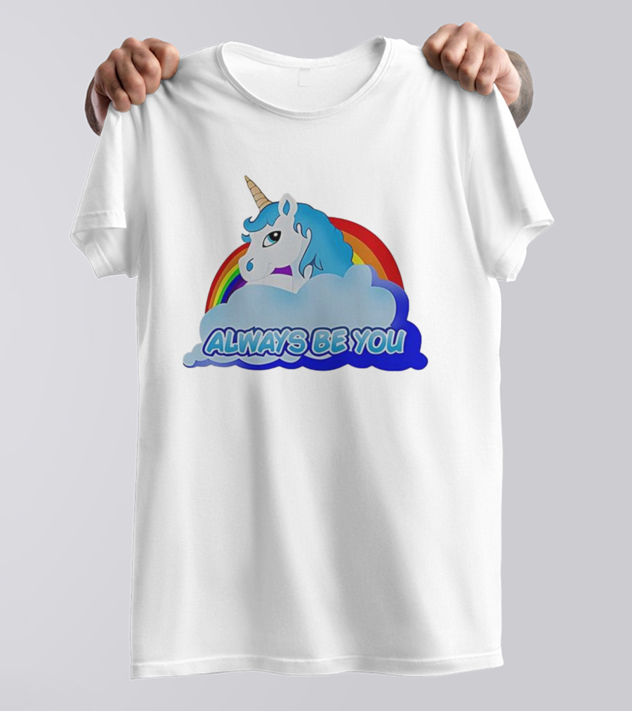 Rainbow Unicorn Always Be You Cloud Icon T-Shirt