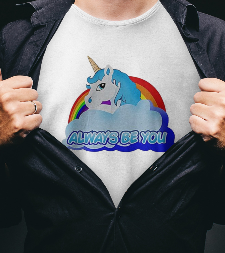 Rainbow Unicorn Always Be You Cloud Icon T-Shirt