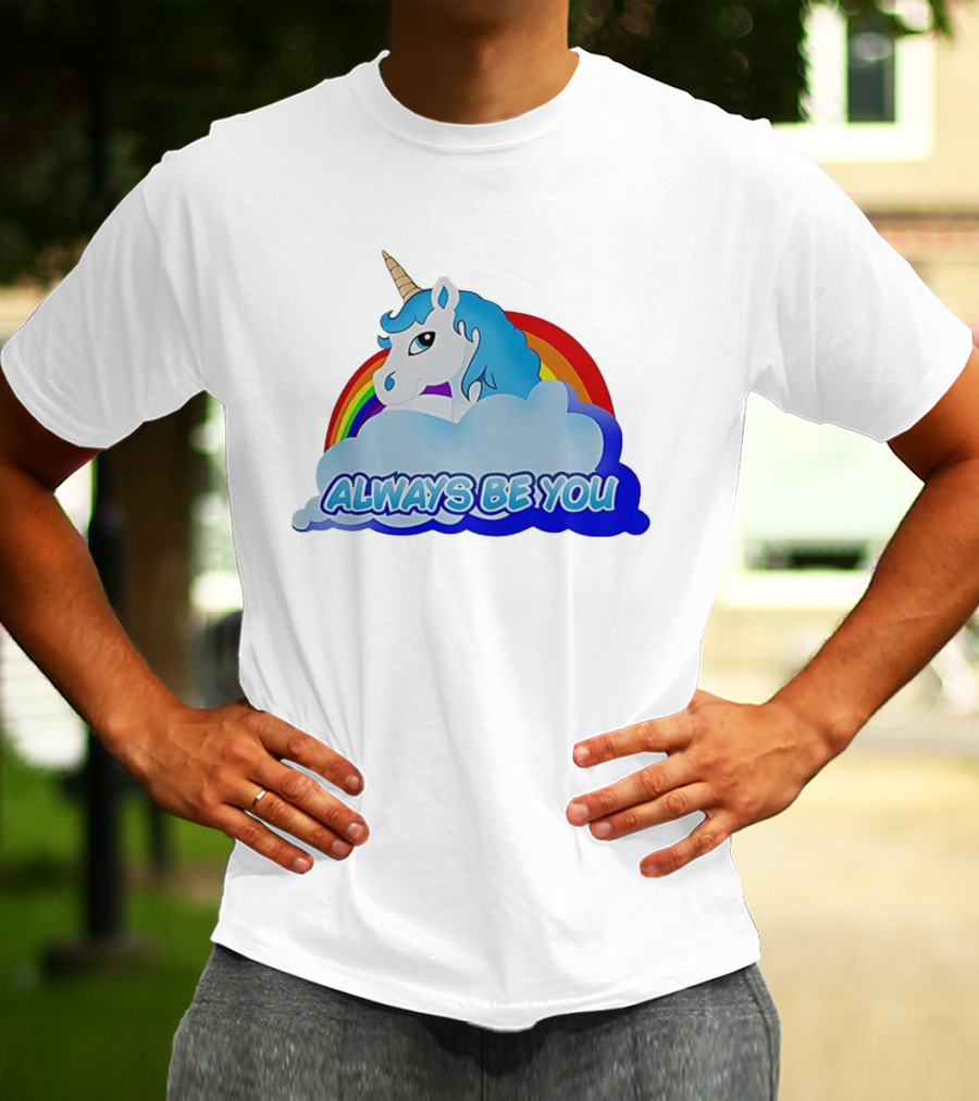 Rainbow Unicorn Always Be You Cloud Icon T-Shirt