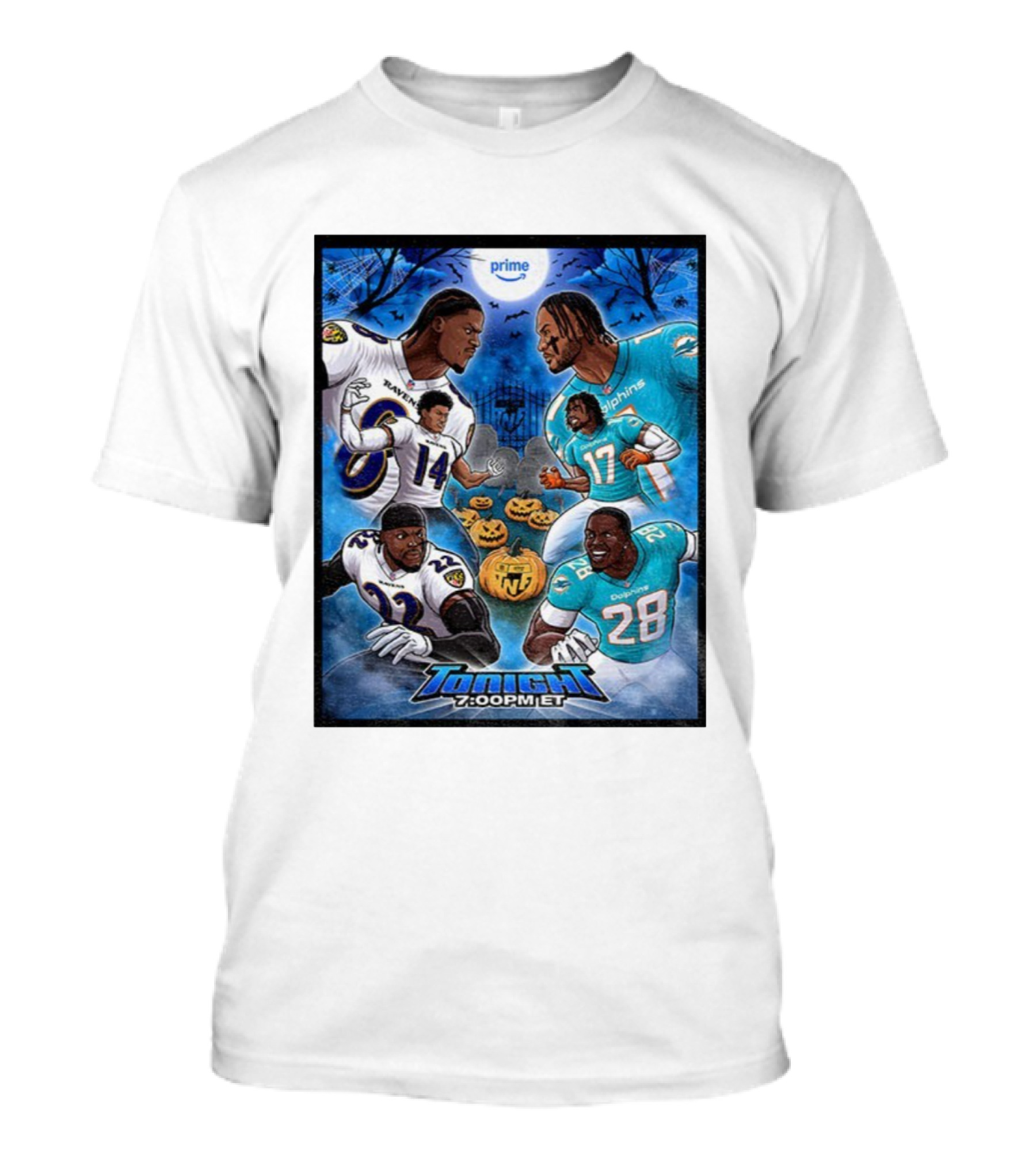 Baltimore Ravens Vs Miami Dolphins Halloween 2025 NFL Prime Tonight 7:00PM ET T-Shirt