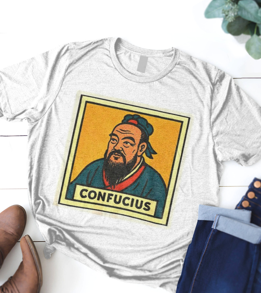 Confucius Retro Comic Style Chinese Philosopher Art T-Shirt