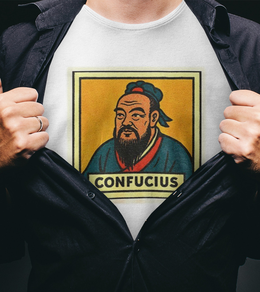 Confucius Retro Comic Style Chinese Philosopher Art T-Shirt