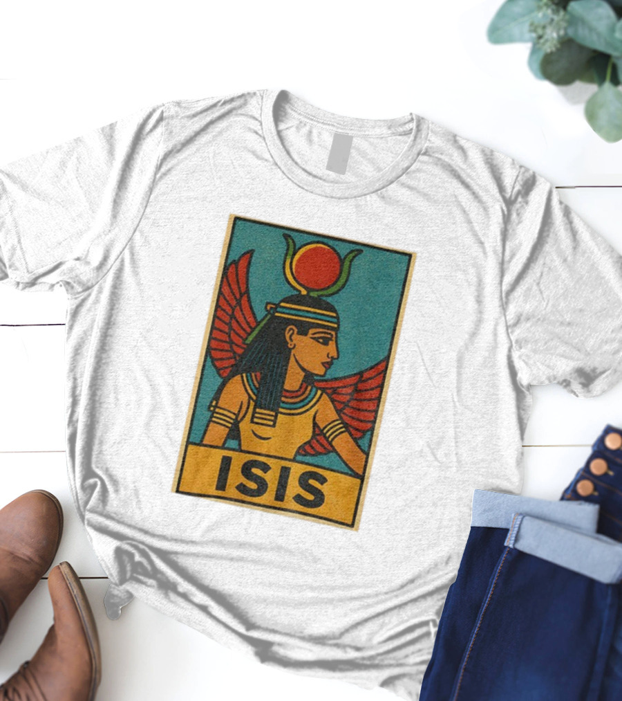 Isis Egyptian Goddess Comic Style For Mythology Fans And Divine Feminine Seekers T-Shirt