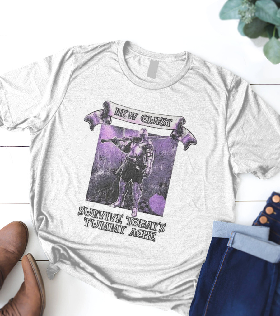 New Quest Knight Survive Tummy Ache Adventure In Purple Dungeon T-Shirt
