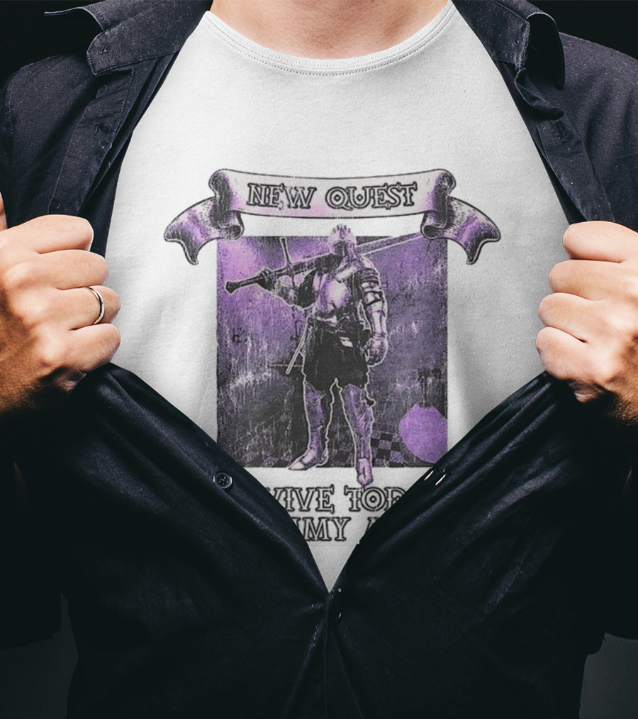 New Quest Knight Survive Tummy Ache Adventure In Purple Dungeon T-Shirt