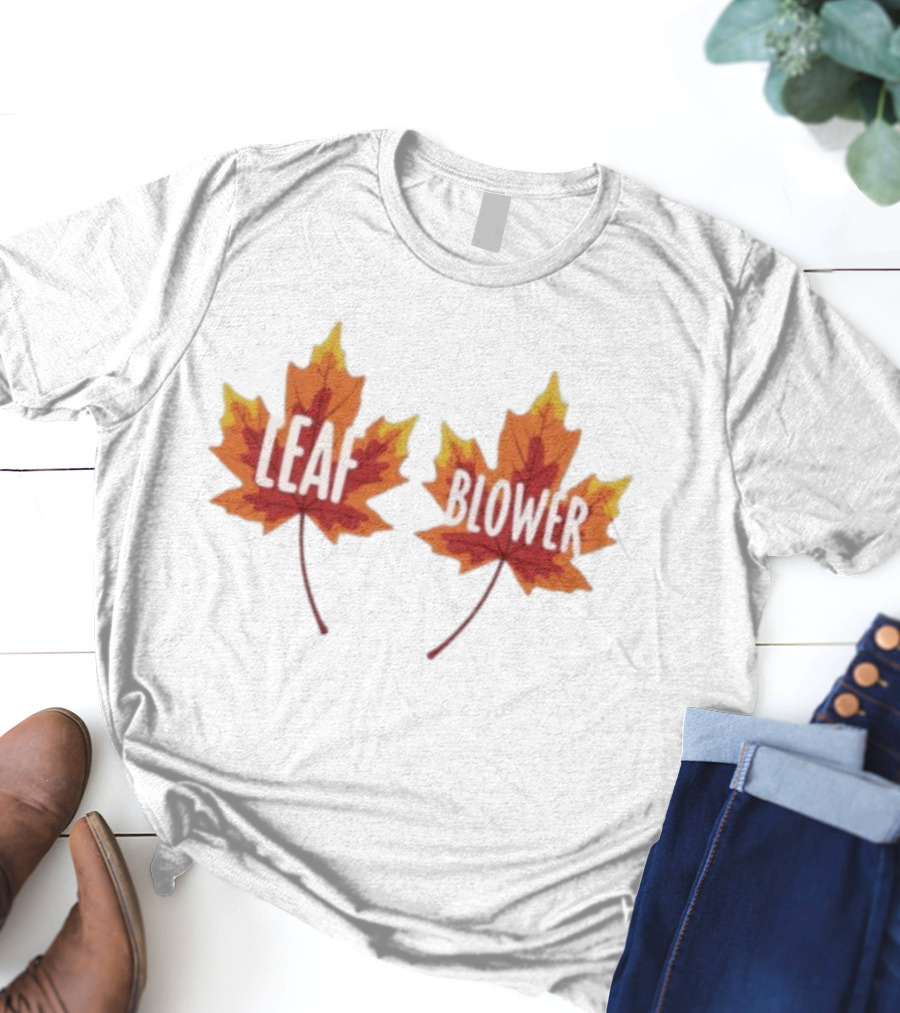 Leaf Blower Thanksgiving Fall Matching Maple Leaves T-Shirt