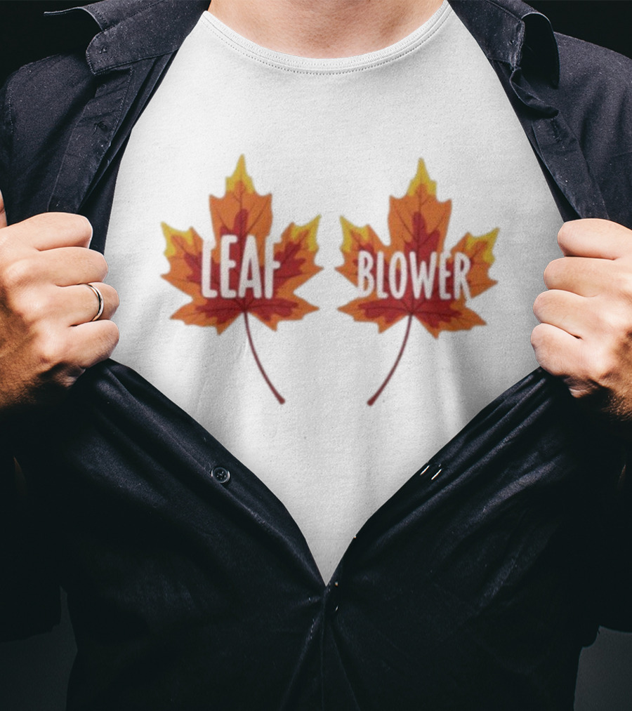 Leaf Blower Thanksgiving Fall Matching Maple Leaves T-Shirt