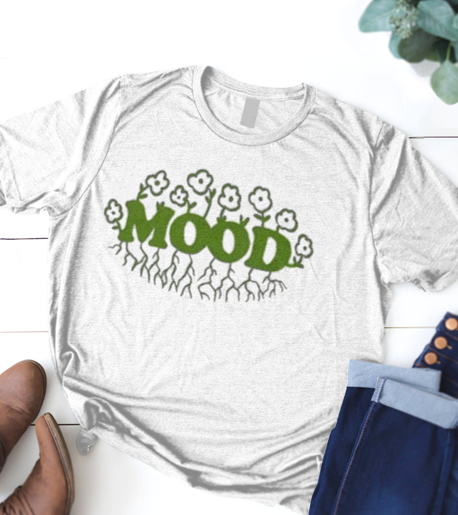 Mood Roots With Flowers Design T-Shirt
