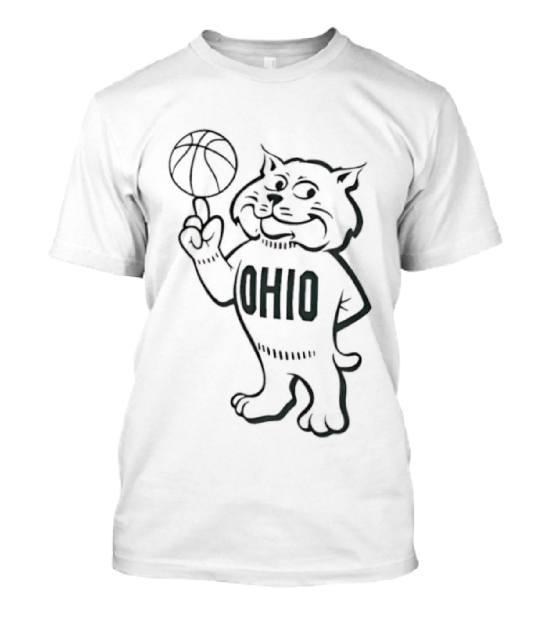 Rufus Ohio Bobcat Mascot Basketball T-Shirt
