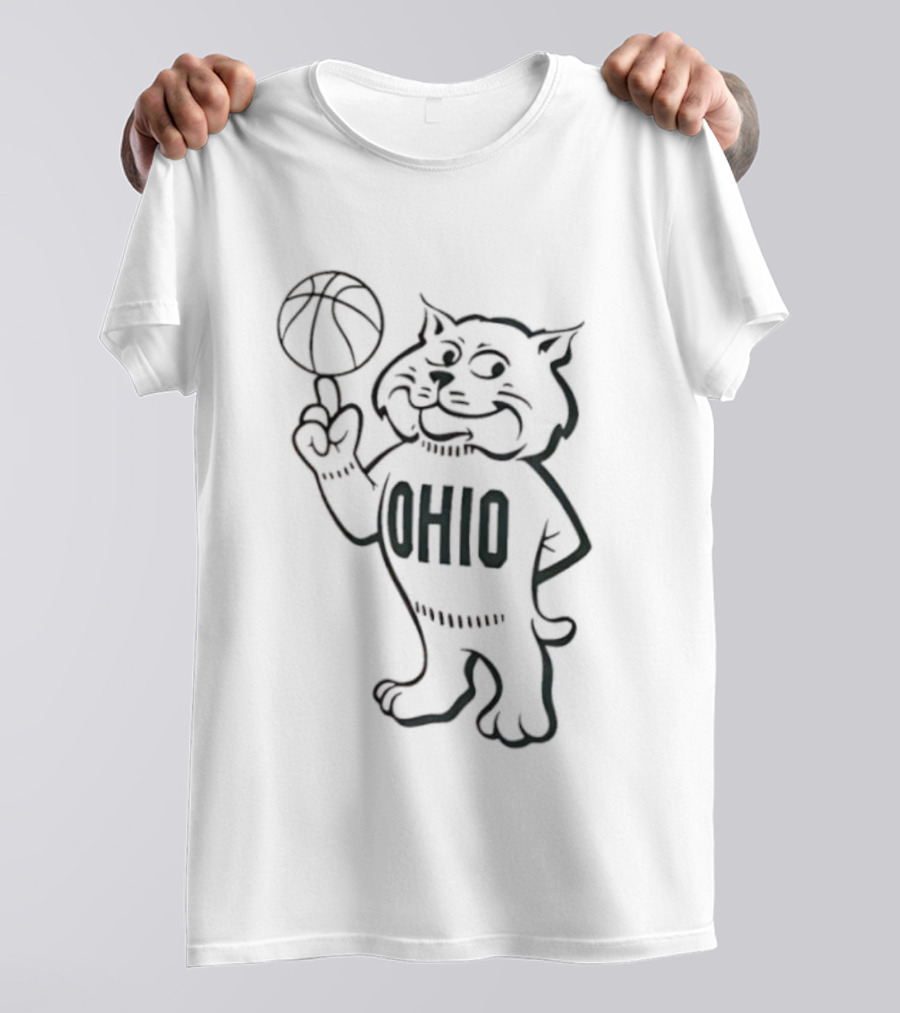 Rufus Ohio Bobcat Mascot Basketball T-Shirt