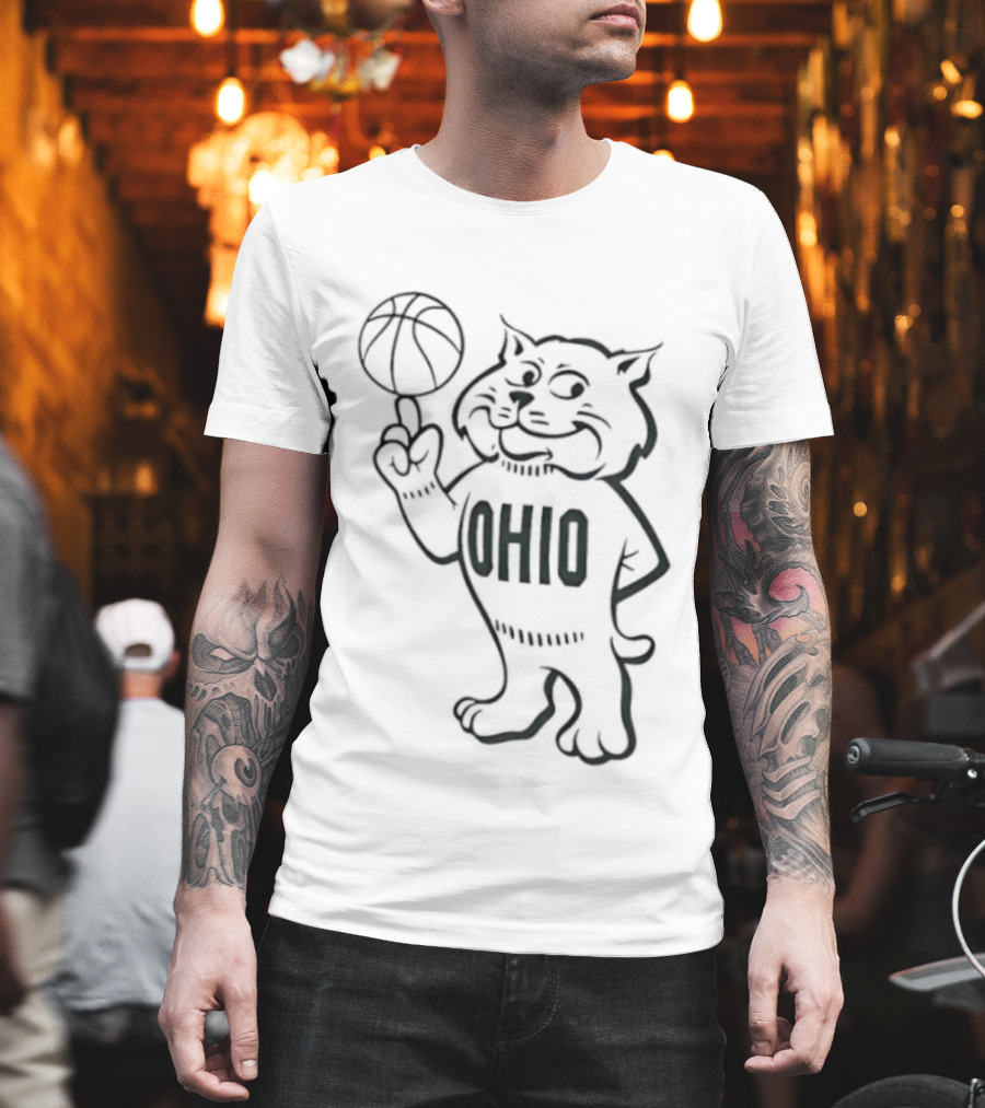 Rufus Ohio Bobcat Mascot Basketball T-Shirt
