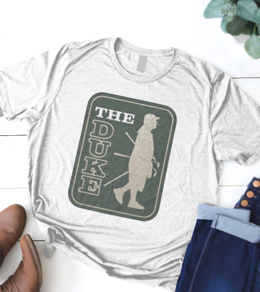 The Duke Golf Silhouette Smoking Golfer In Hat Retro Style T-Shirt