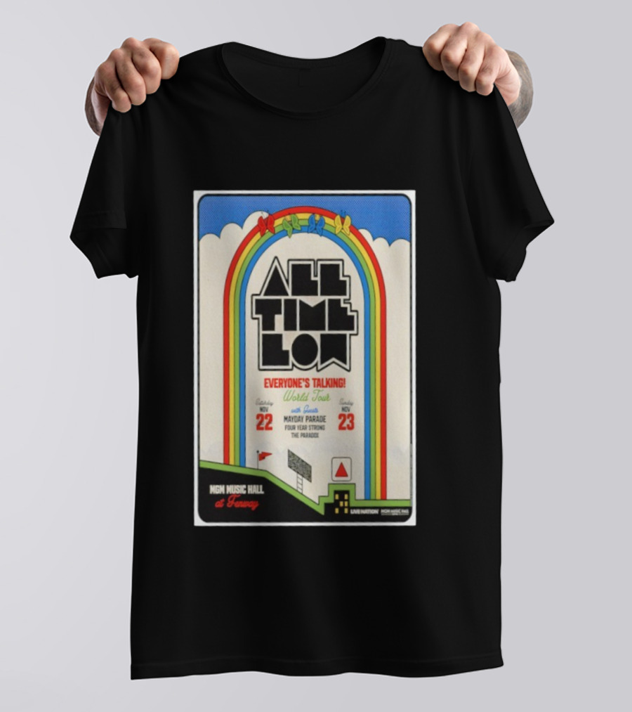 All Time Low Everyone's Talking World Tour MGM Music Hall Fenway Nov 22-23 2025 Mayday Parade Four Year Strong The Parade T-Shirt