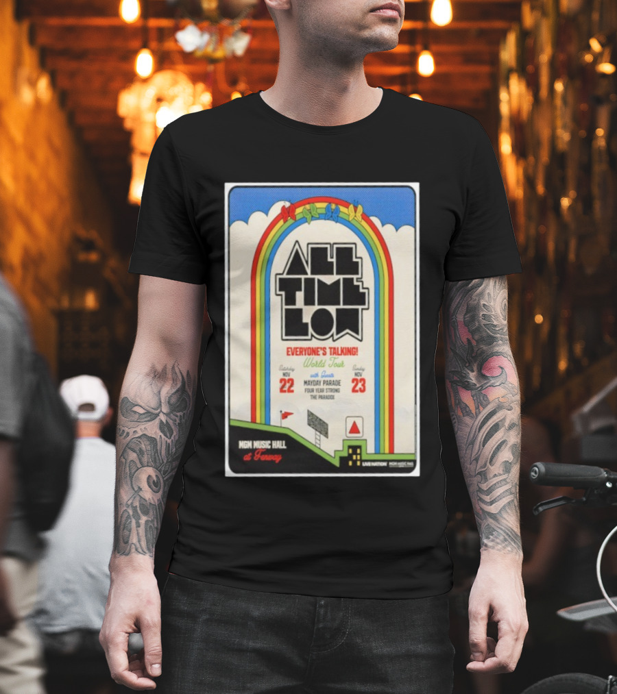 All Time Low Everyone's Talking World Tour MGM Music Hall Fenway Nov 22-23 2025 Mayday Parade Four Year Strong The Parade T-Shirt