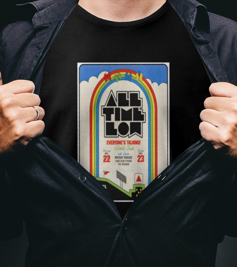 All Time Low Everyone's Talking World Tour MGM Music Hall Fenway Nov 22-23 2025 Mayday Parade Four Year Strong The Parade T-Shirt