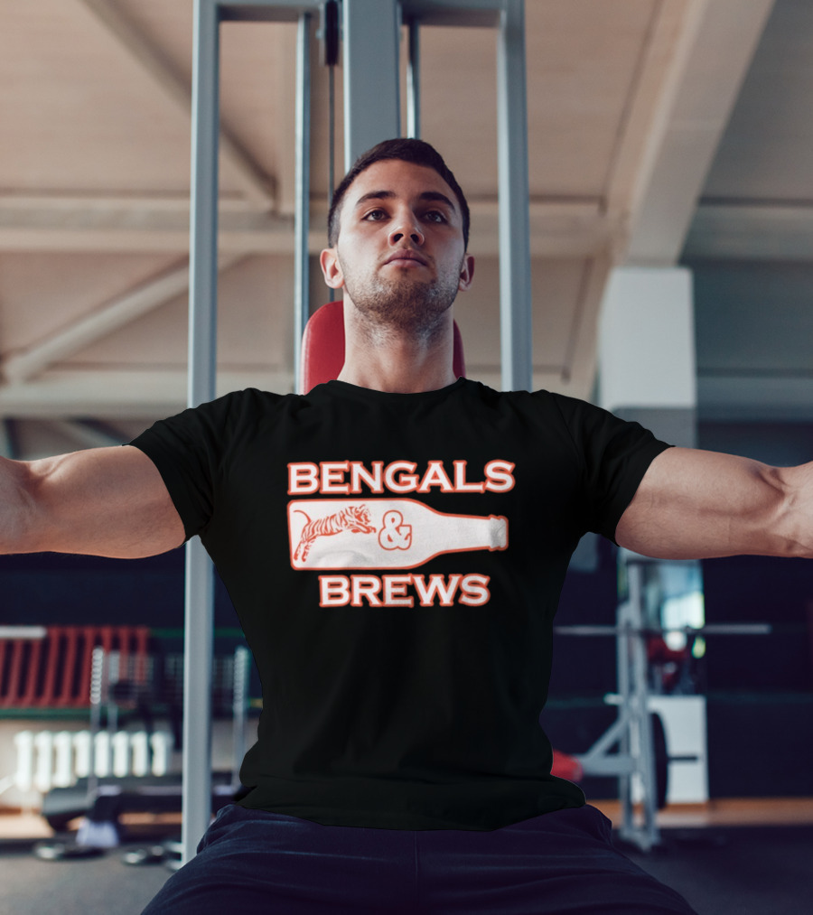 Bengals And Brews Cincinnati Bengals Game Day Tiger Bottle T-Shirt