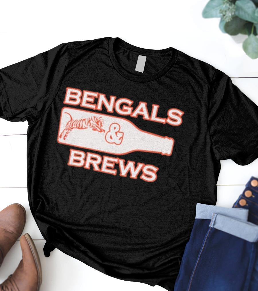 Bengals And Brews Cincinnati Bengals Game Day Tiger Bottle T-Shirt