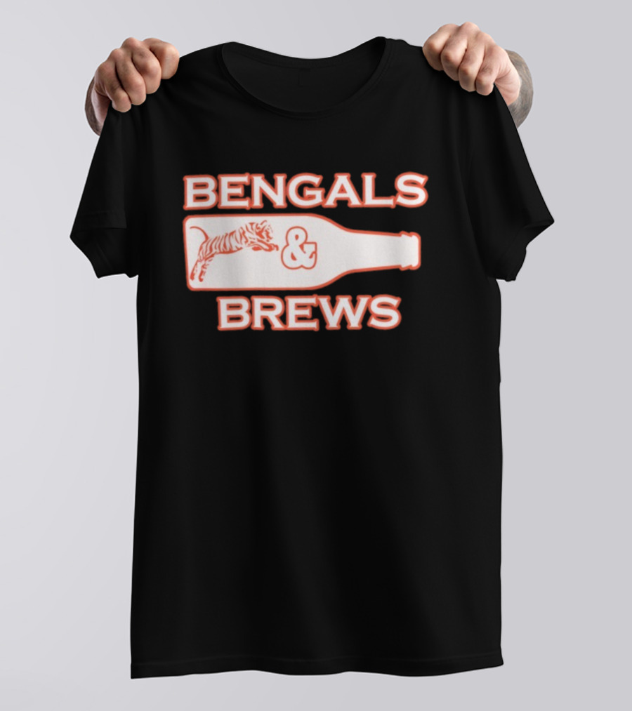 Bengals And Brews Cincinnati Bengals Game Day Tiger Bottle T-Shirt