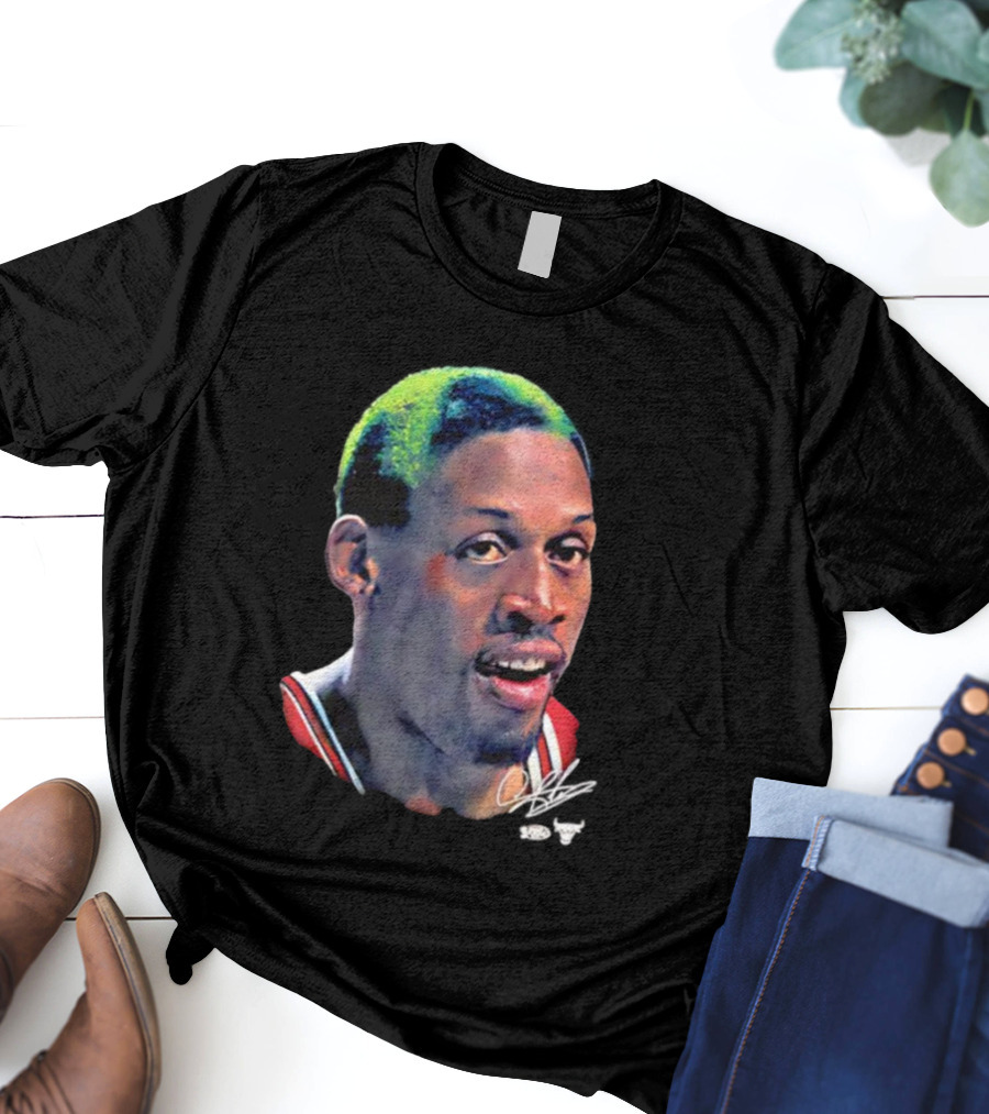 Chicago Bulls Dennis Rodman Big Face Signature T-Shirt