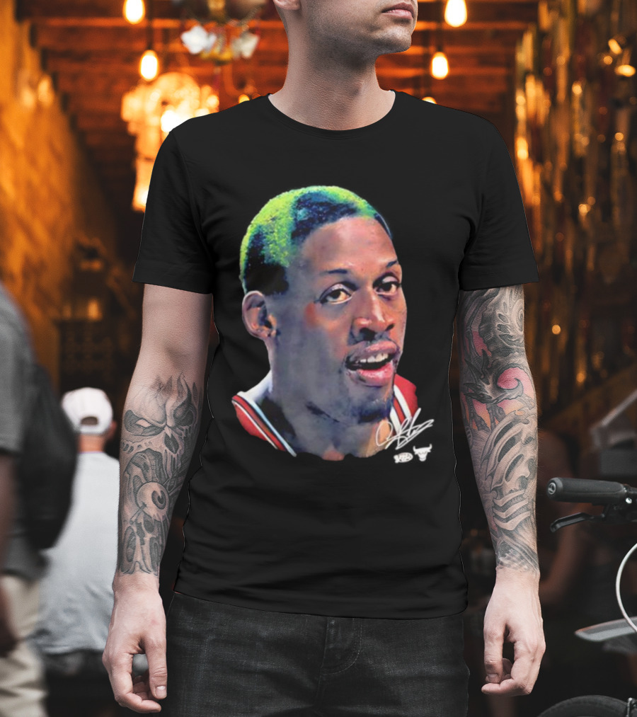 Chicago Bulls Dennis Rodman Big Face Signature T-Shirt