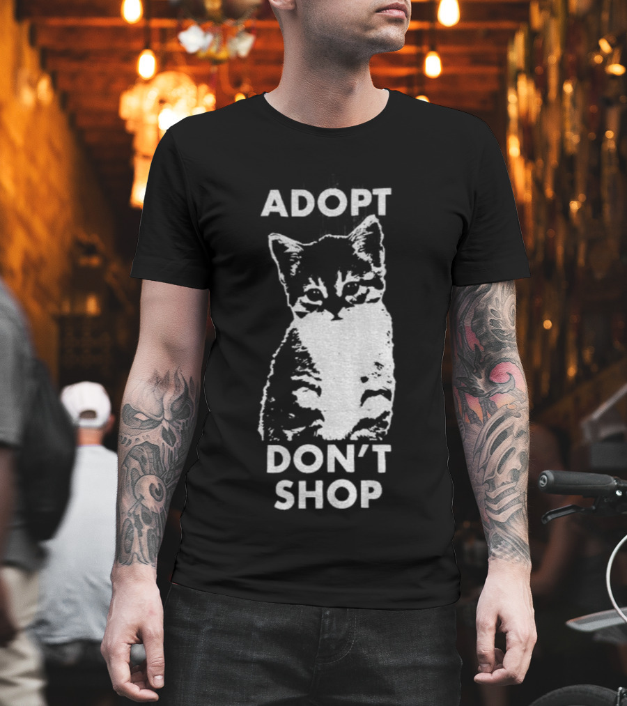 Adopt Don't Shop Vintage Cute Cat T-Shirt