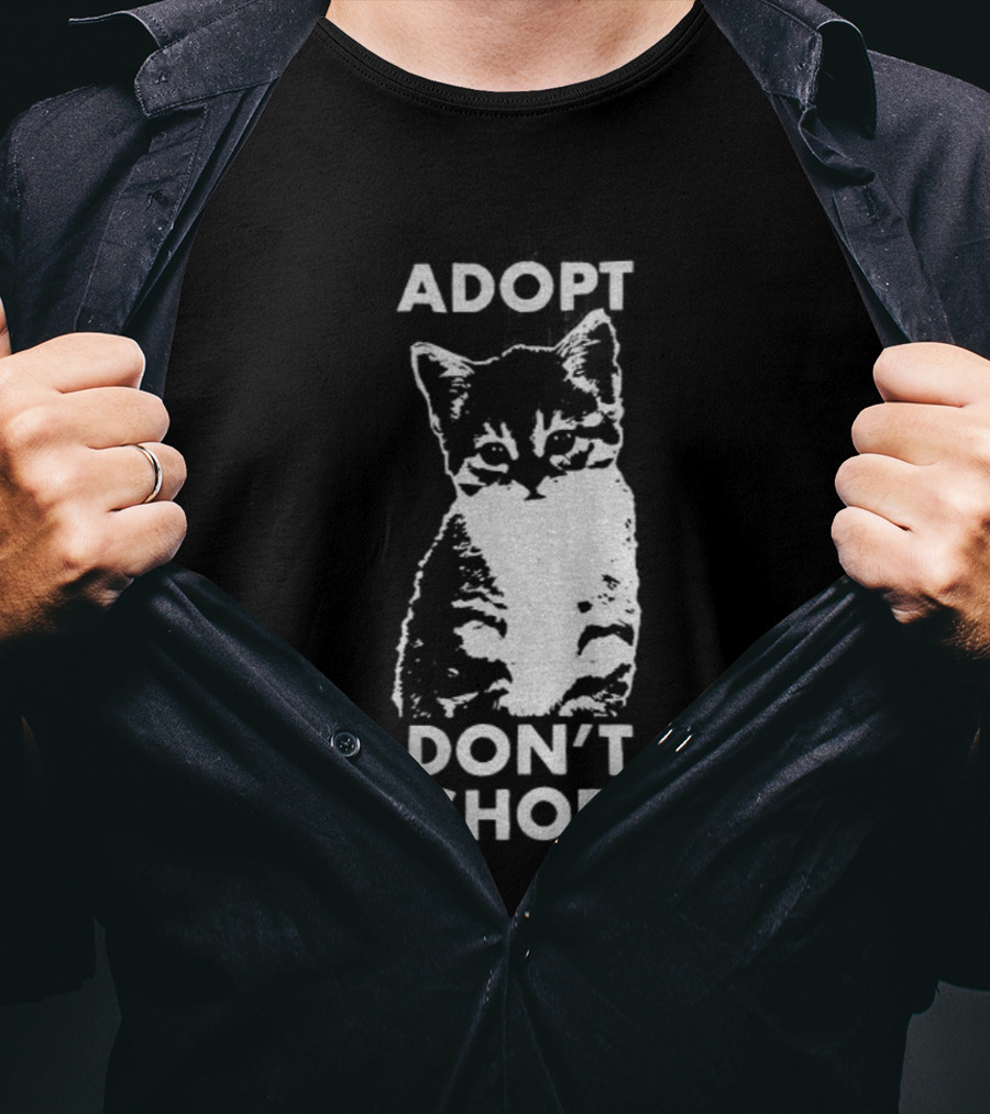 Adopt Don't Shop Vintage Cute Cat T-Shirt
