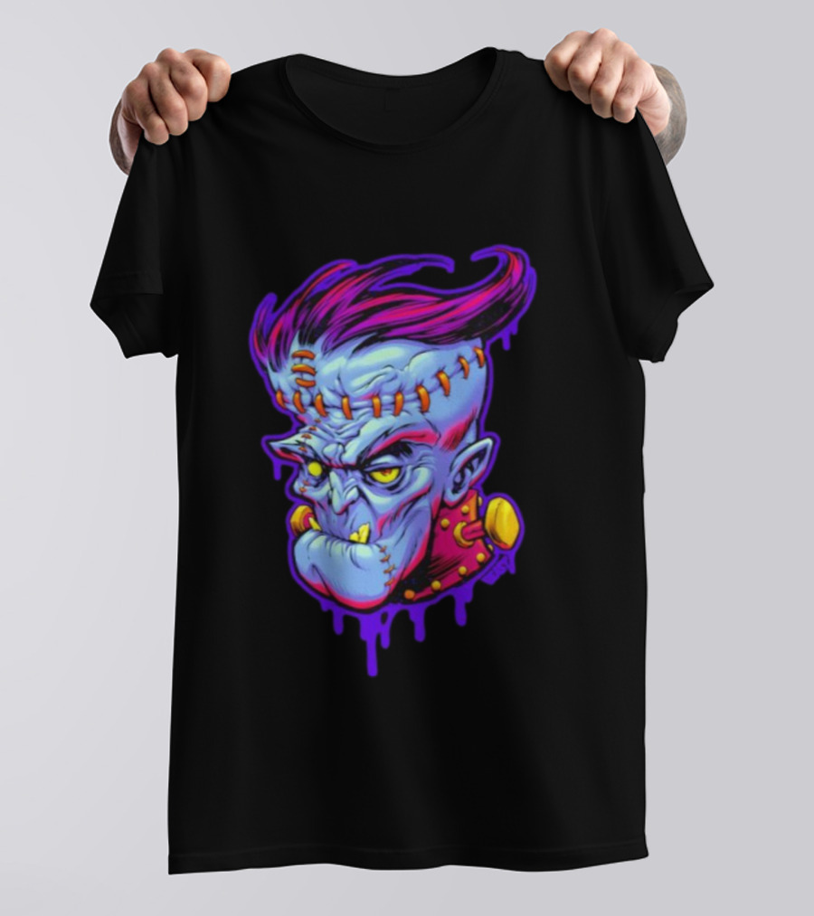 Funkenstein Frankenstein’s Monster Hammer Films Vampire Style Portrait T-Shirt