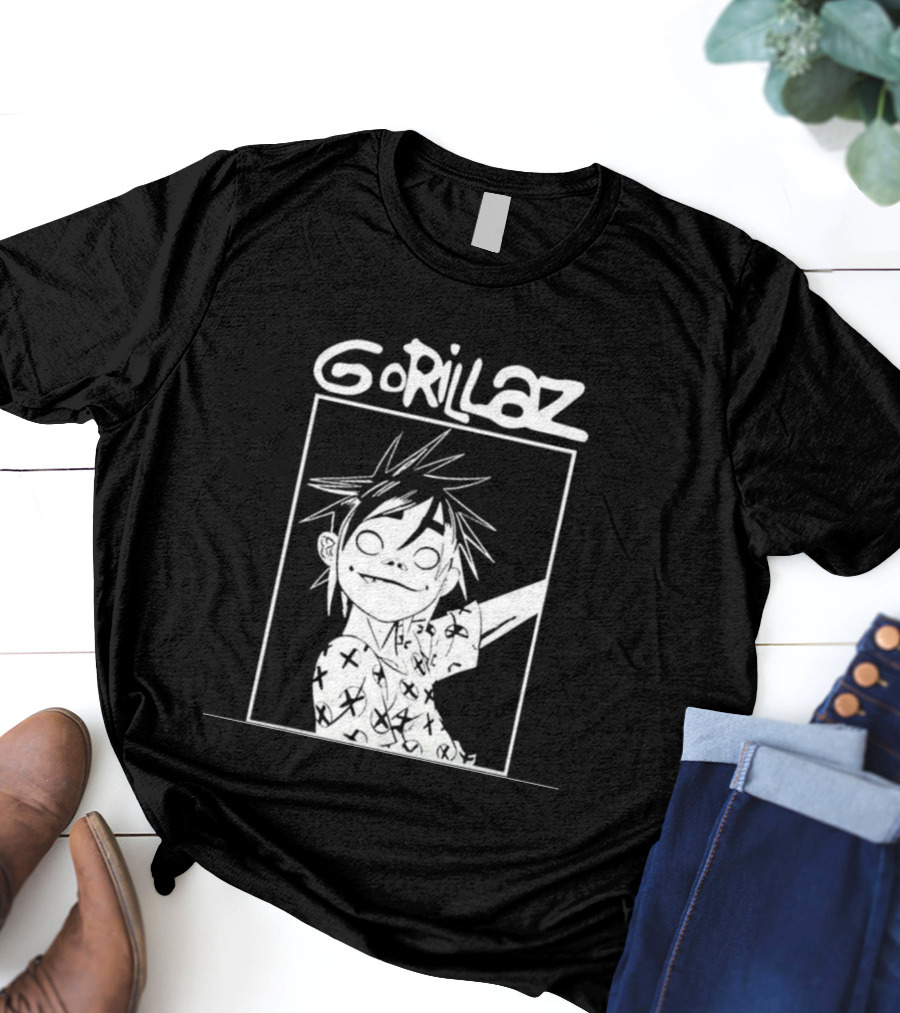 Gorillaz Black White Character Graphic T-Shirt
