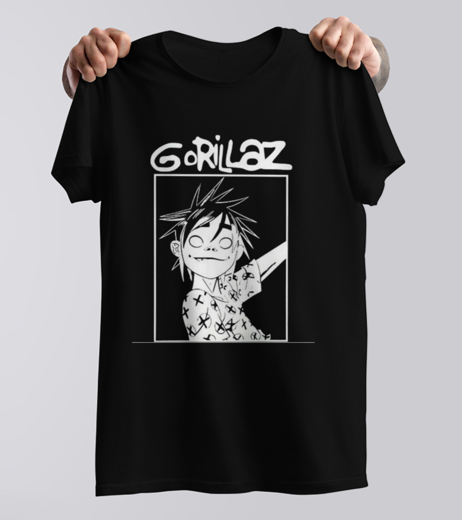 Gorillaz Black White Character Graphic T-Shirt