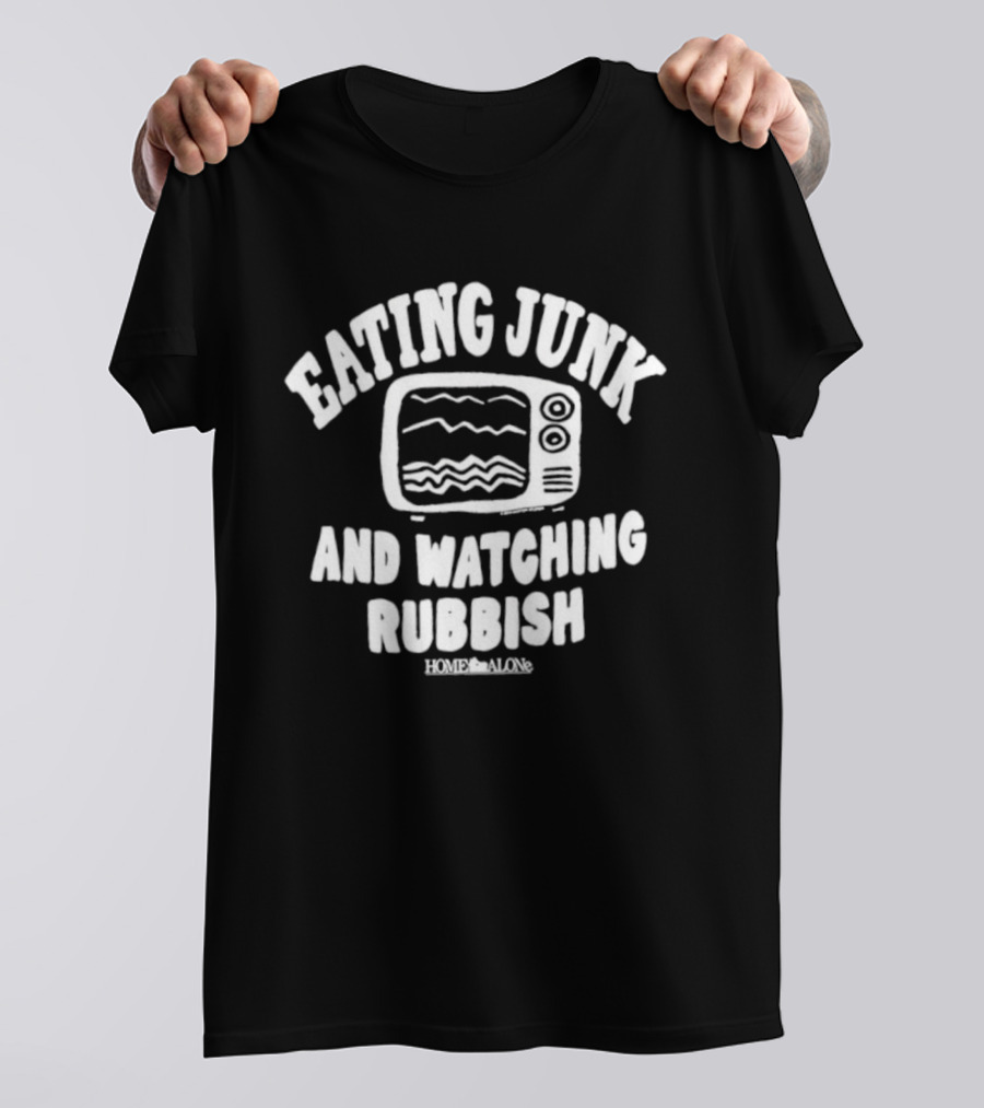 Home Alone Eating Junk Ing Rubbish TV Retro Humor T-Shirt