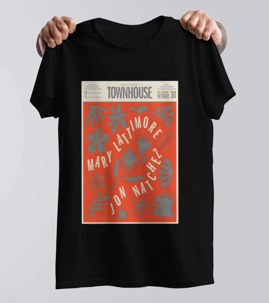Mary Lattimore Jon Natchez Townhouse Venice October 30 2025 T-Shirt
