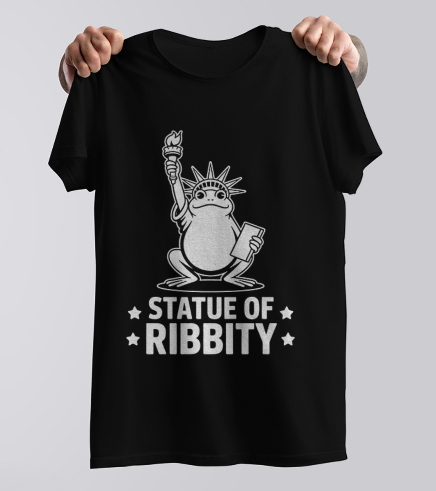 Portland Frog Statue Of Liberty Ribbity Political Humor T-Shirt