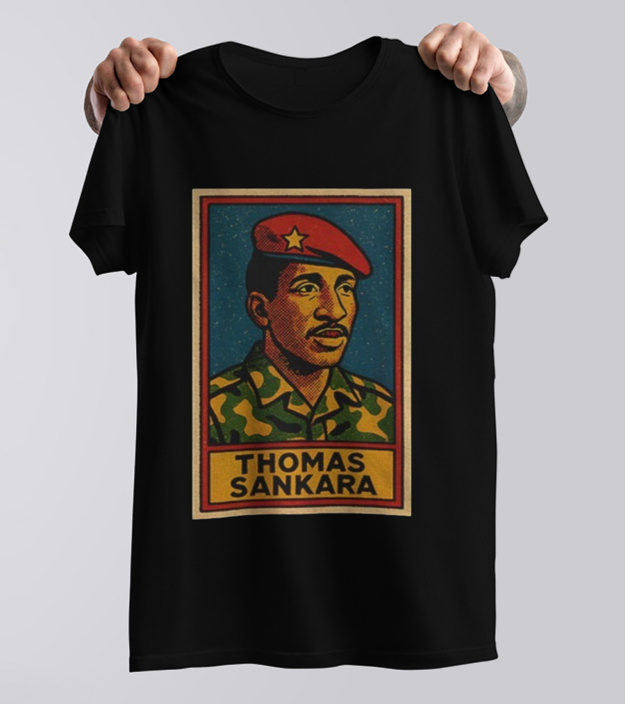 Thomas Sankara Camouflage Beret Revolutionary Style Retro T-Shirt