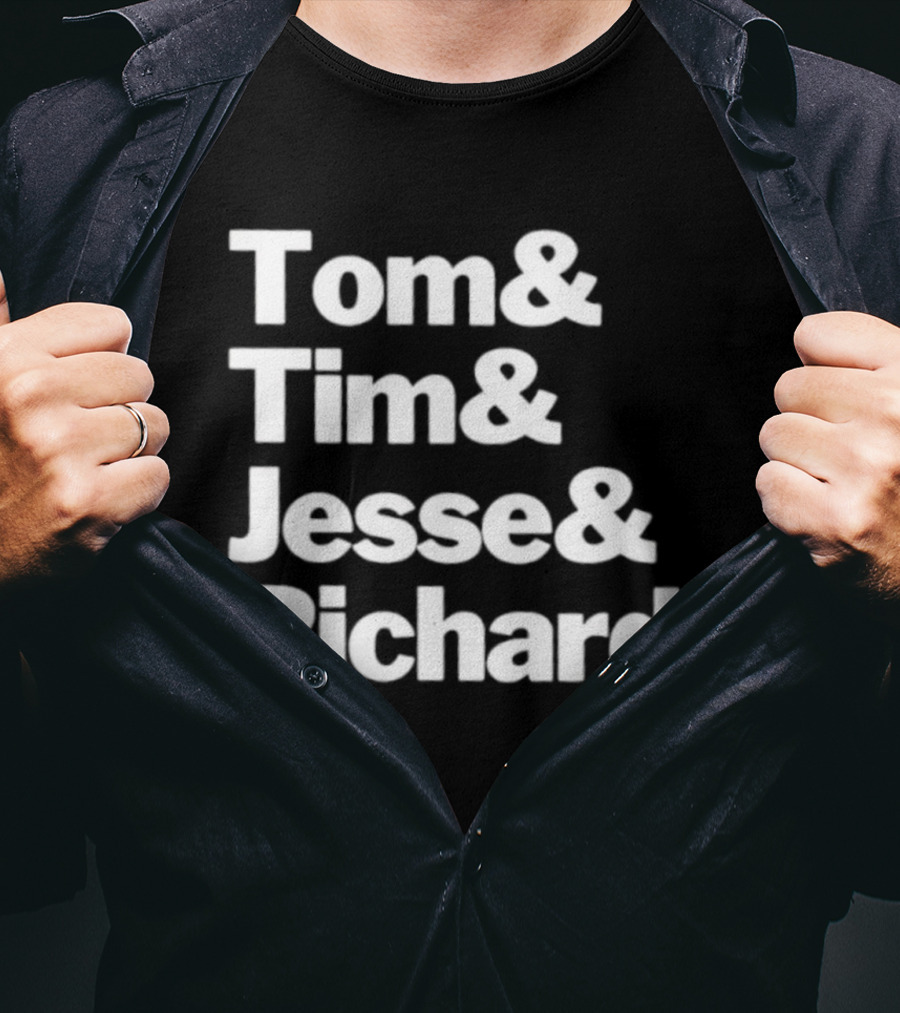 Tom And Tim And Jesse And Richard Text Graphic T-Shirt