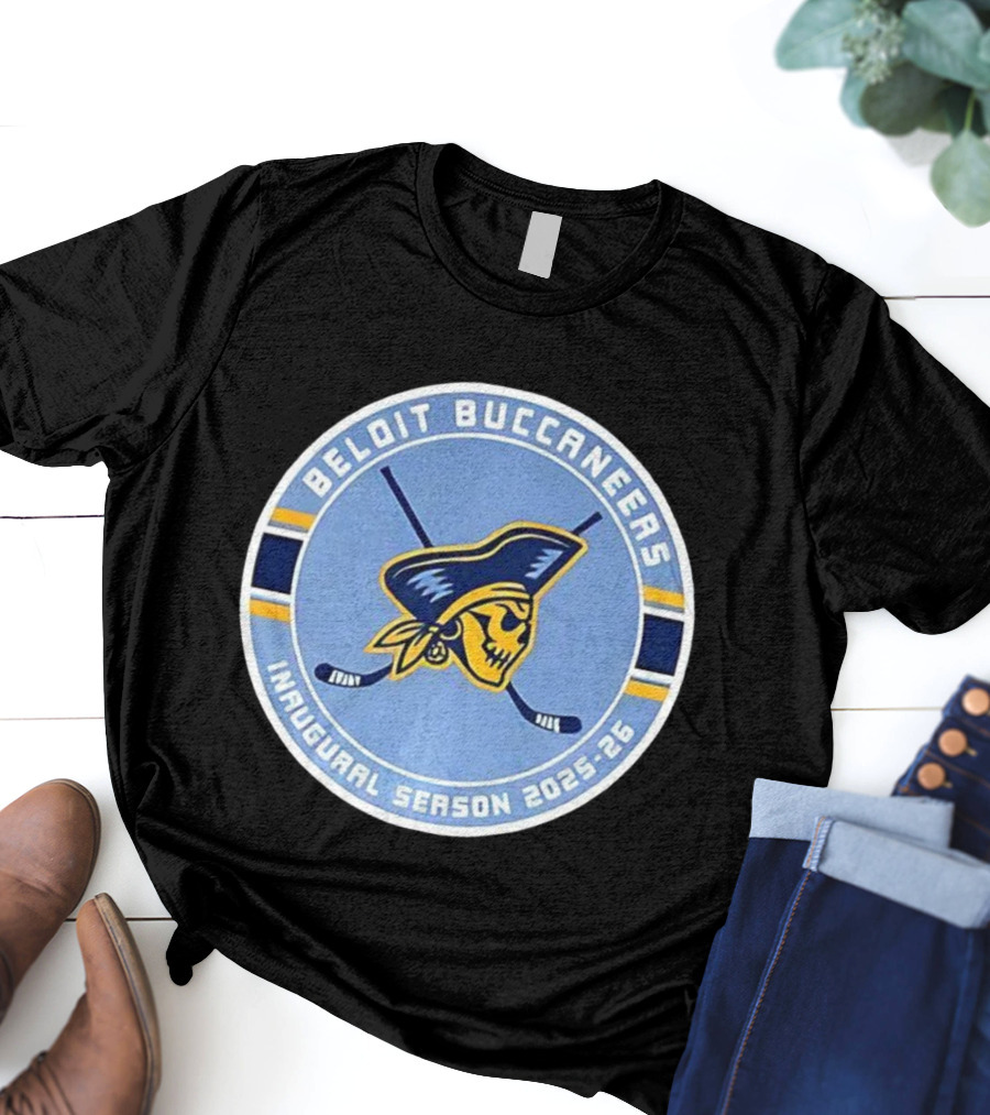 Beloit Buccaneers Inaugural Season 2025-2026 Hockey Team Skull Pirate Logo T-Shirt